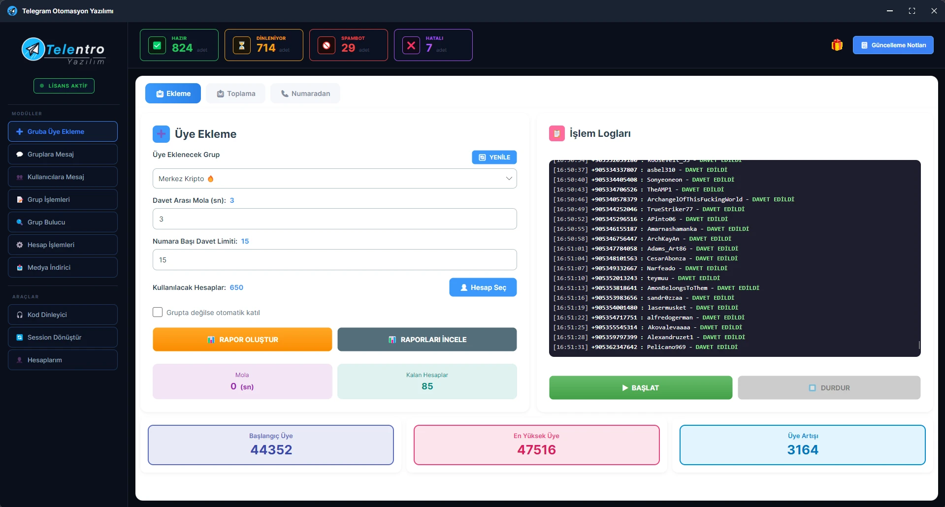 Telentro 6 Aylık Lisans